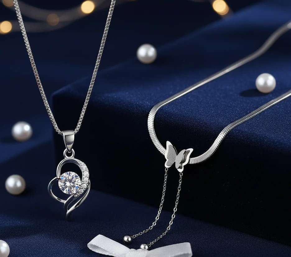 heart-shaped zircon pendant necklace for women